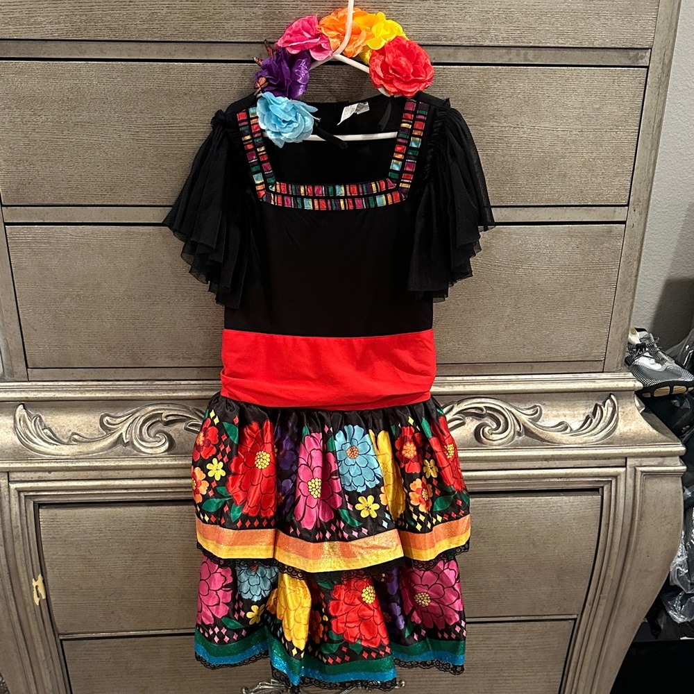 Days of the Dead Colorful Floral Kids Costume